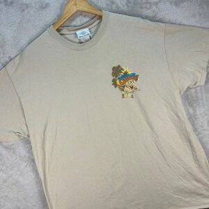 Disney Cruise Line Castaway Cay Mens Tee Tan Graphic Island Plane Sz XL Vacation